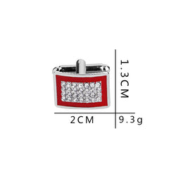 Geometric Rectangle Rhinestone Cufflinks