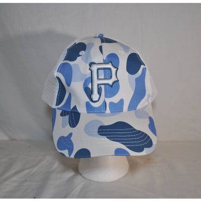 Blue and White Camo Pittsburgh Pirates Trucker Style Baseball Hat/Cap